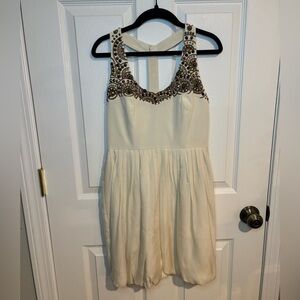 Tibi NY Cream Beaded bubble Dress 4